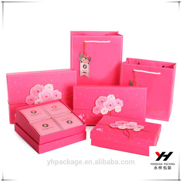 2018 Yonghua Ausgewählte Design Rosa Hochzeit Geschenkpapier Box Kombination